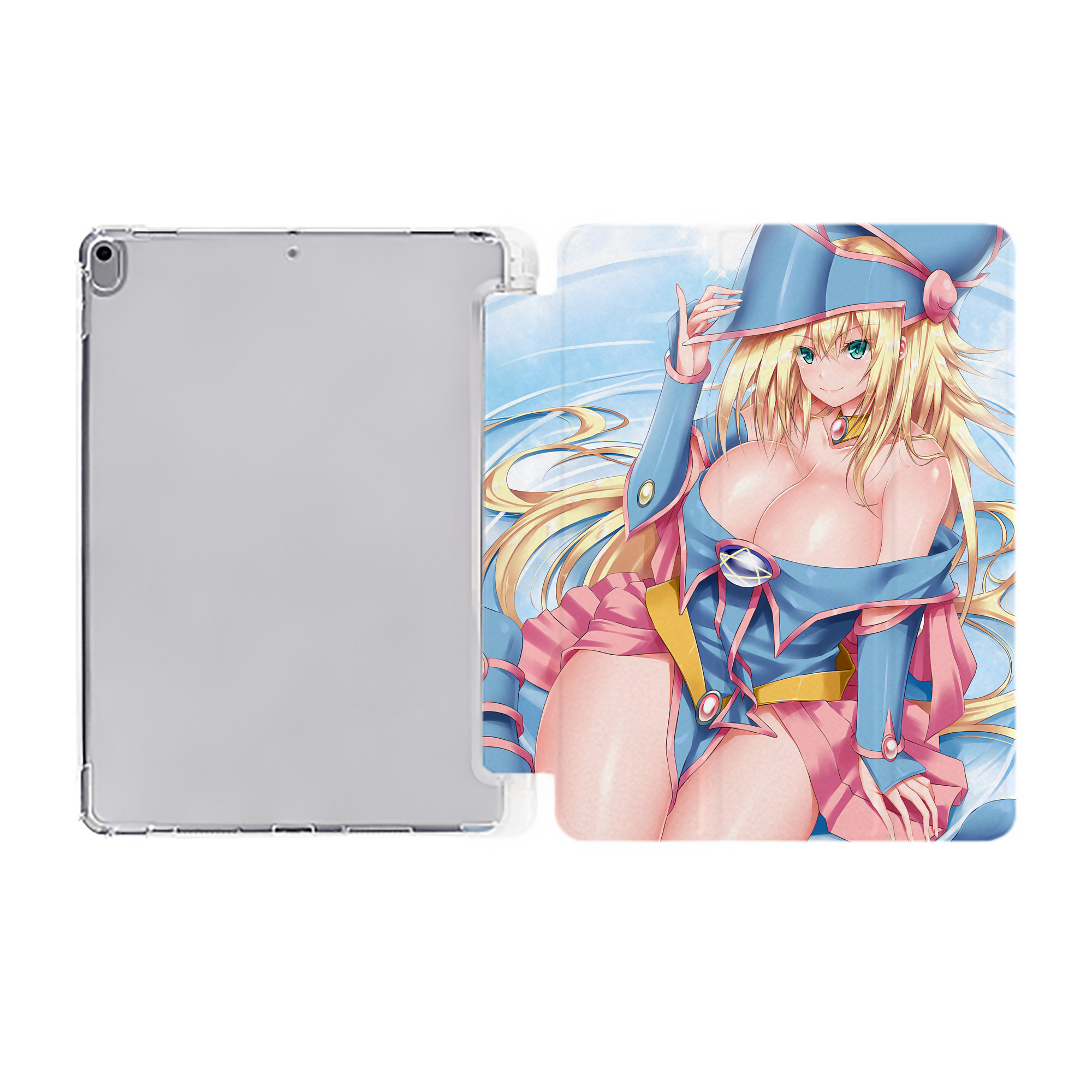 （画像用） 遊☆戯☆王 Yu-Gi-Oh! IPad ケース ペン収納付き 三つ折りスタンド PUレザー×シリコン 対応機種9.5/10.5/10.9インチ